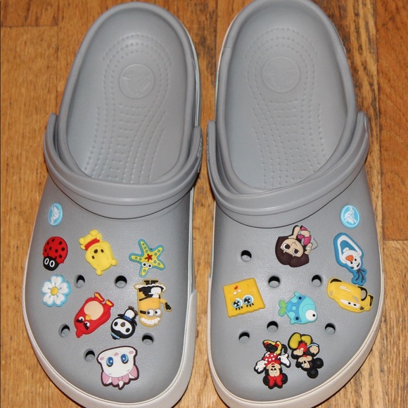CROCS Shoes - Gray crocs with jibbitz!!